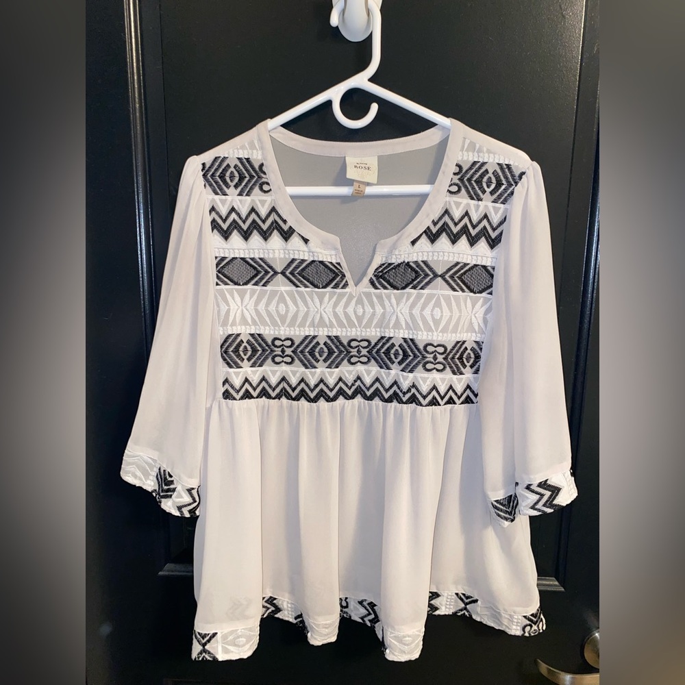 Knox Rose Embroidered Boho Blouse